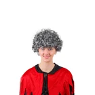 high quality short grey synthetic curly hair afro fashional party wig