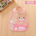 Hot sell promotional custom print waterproof plastic PEVA baby bibs
