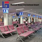 Airport bus terminal 3 seat metal chair public beam seating bench