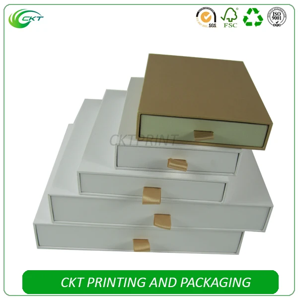 out box with cusotm paper packaging logo slide slip lid box -