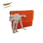 Handmade simple fashion straw funny crochet bag free pattern