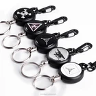High Strength Steel Wire Practical Badge Spreader Carabiner key chain Retractable Pull Reel Strap Belt Clip Key Chain