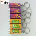Promotional metal custom led light up plain metal keyrings with logo projector