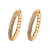 91172-Xuping Luxury Jewellery Diamond Hoop Earrings Cz Gold Plated