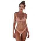 Brazilian solid swimsuit micro bikini swimwear women