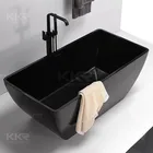 KKR 52 inch Luxury Acrylic Hot Tub Corner Black Bathtub
