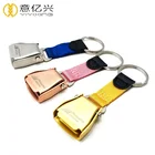 Wholesale Custom Airline Airplane Seatbelt Buckle Keychain With Laser Logo