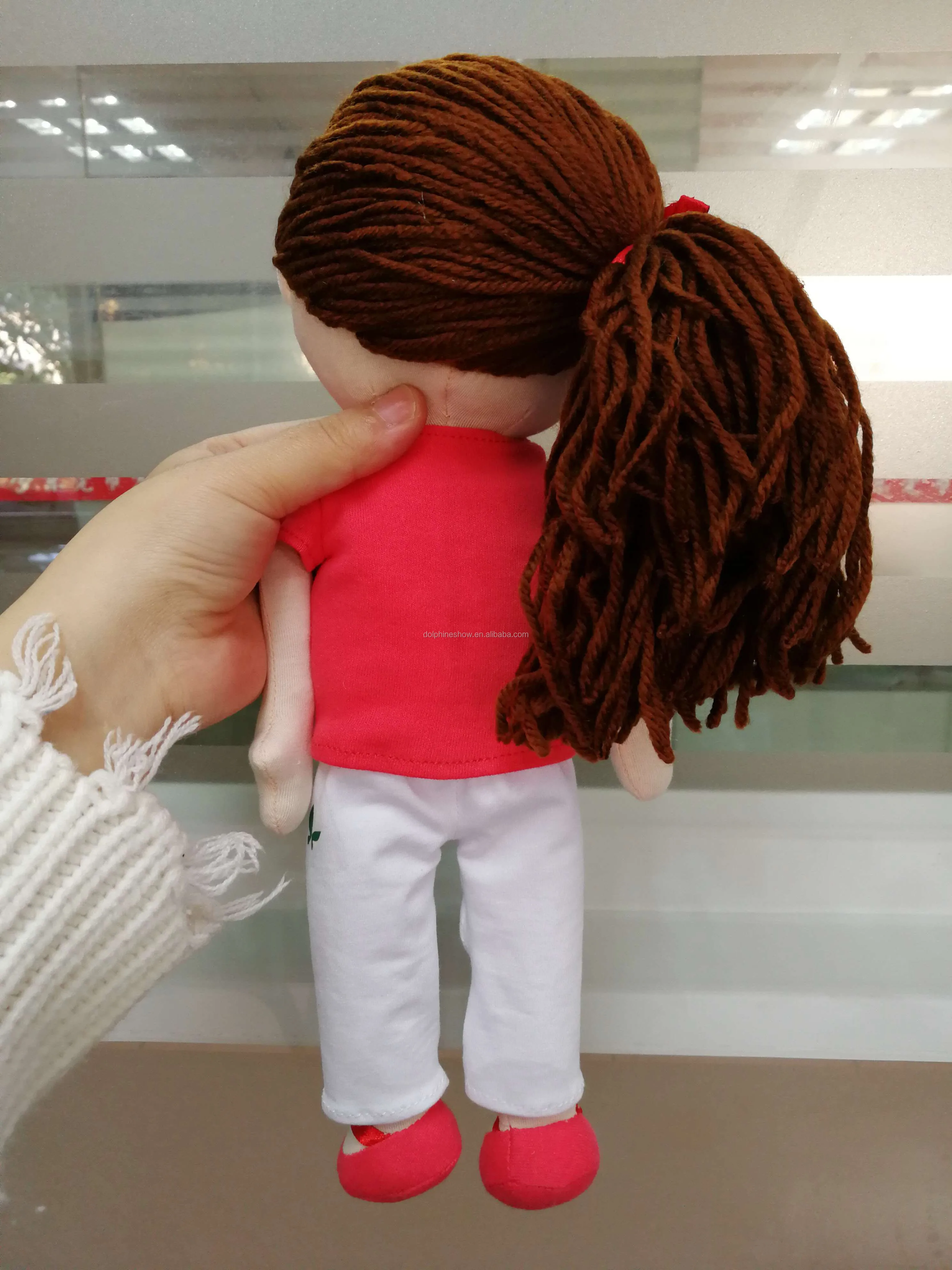 girls doll material: super soft baby plush and pp cotton inside