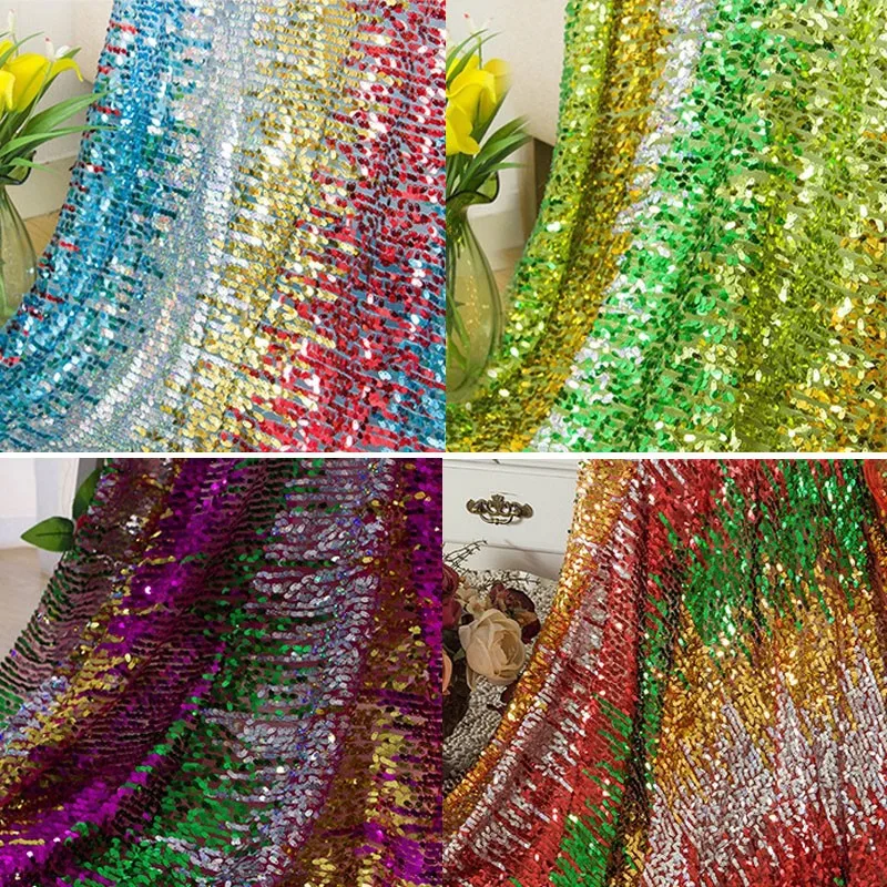List Manufacturers of Rainbow Color Sequin Fabric, Buy Rainbow Color