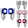 Clip-on Earrings Sapphire Garnet Multi Color Zircon S925/Brass Plated Jewelry