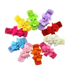 Fashion baby girls hair ribbons bows with elastic crochet headband