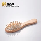 Wooden Paddle Massage hair brush with wood Pins pocket brush