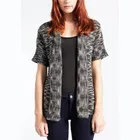 WOMEN'S 50% WOOL/50% ACRYLIC MARL CARDIGAN KNITTED SWEATER