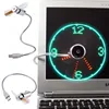 Wholesale Creative Adjustable Mini USB Fans With LED Time LED Clock Fan LED Light Display Cool Gadget