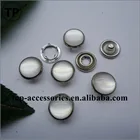 Metal brass plating prong snap button with pearl for clothing