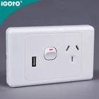 SAA approval australian standard electric double power points electrical wall switch with usb socket