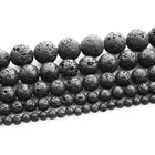 Loose Natural Stone Black Lava Rock Volcanic Stone Loose Beads