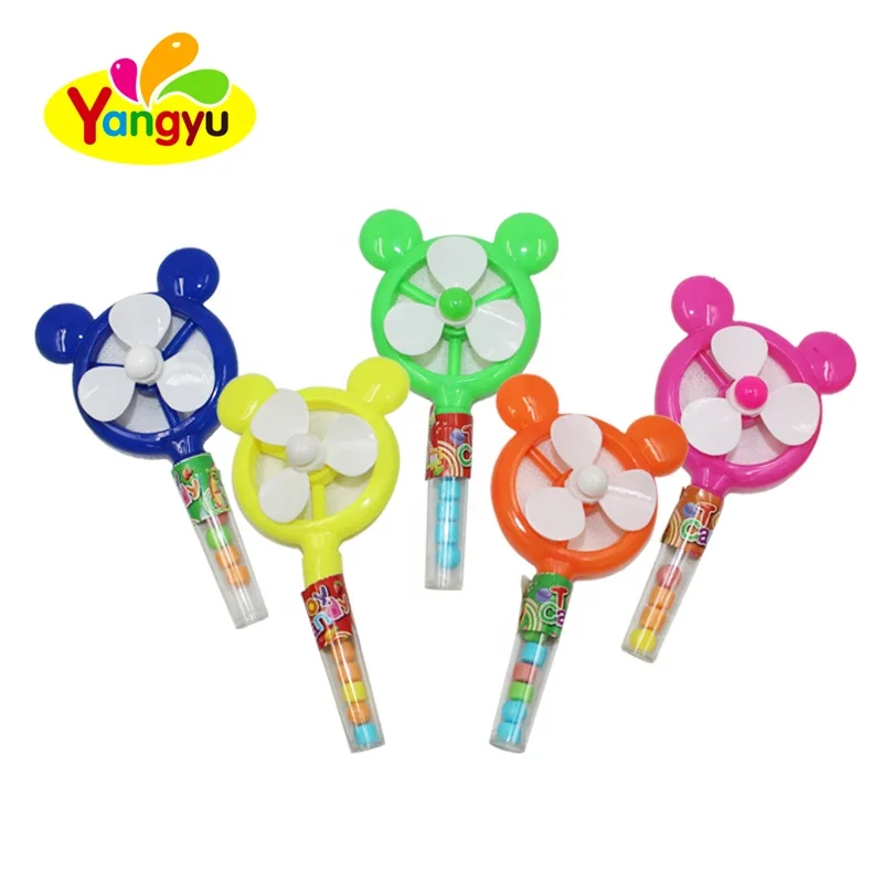 Plastic Kids Cute Round Fan Toy with Candy