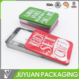 rectangular colored name gift card packaging metal case tin box