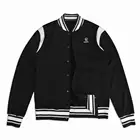 Custom Logo Fashion Sport Baseball Man Varsity Jacket Track Casual Run Cotton Black Spring Style