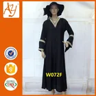 Latest embroidered design muslim women long sleeve maxi dress abaya