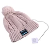 Winter Outdoor Sport Knit Hairball Cap beanie with Wireless Stereo Headphone Headset Earphone Speaker Mic