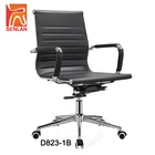 D823-1B Best Selling Middle Back PU Leather Black Swivel Ergonomic Office Chair