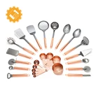 Pretty 25pcs Copper Plated Stainless Classification of Kitchen Tools and Equipment
