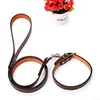 wholesale newest printing Leather dog collar and Pet leather leash