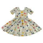 2019 Summer New Trend Children Cute Llama Printed Boutique Wholesale Kids Girl Llama Twirl dress