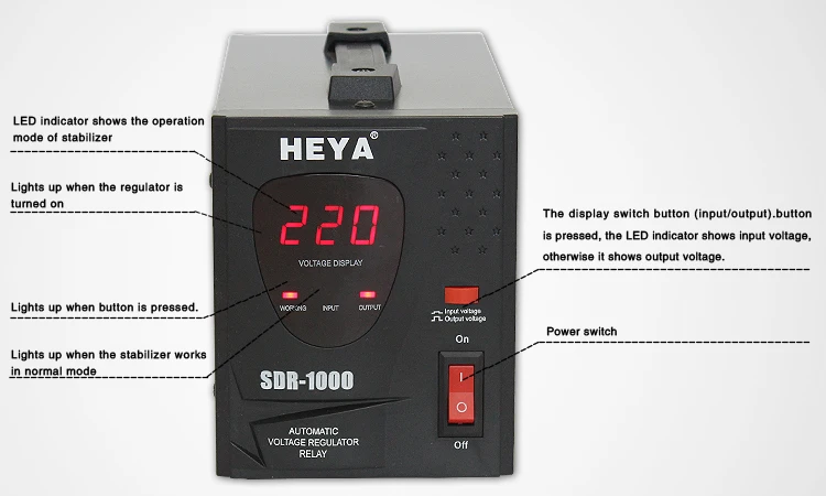 Home Desktop Relay type 1000VA Power Voltage Regulator Stabilizers AVR