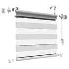 Double Dual Roller Blind Translucent and shading Clip on Blind No Drilling Easy Fix Zebra Blind