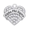 Custom Names Words Hearts Greek Letters Alpha Phi Sigma Charms Sorority Jewelry Pendants Accessory College Society Souvenir Gift