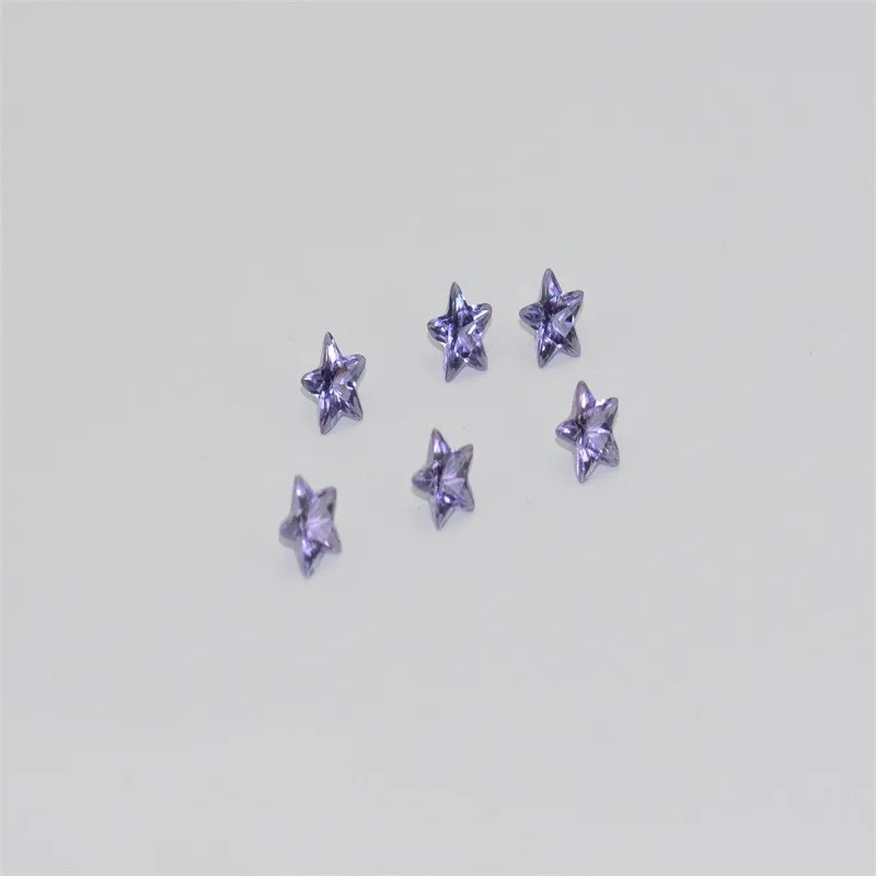 High Quality Blue Sapphire Star 5*5mm Nano Sital Faceted Cut Loose Gemstone for Jewelry