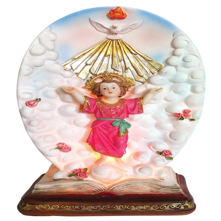 Divine ребенок с легкими статуя религиозных декоративный свет Nino Иисус лампы