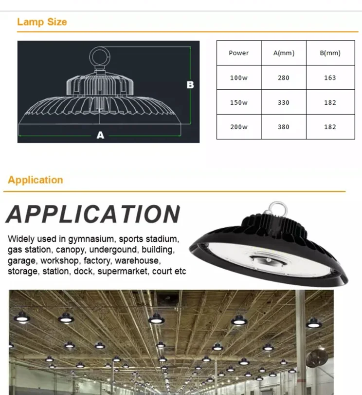 China wholesale price explosion proof ufo led high bay light 100w 150w 200w used in workshop supermarket garage