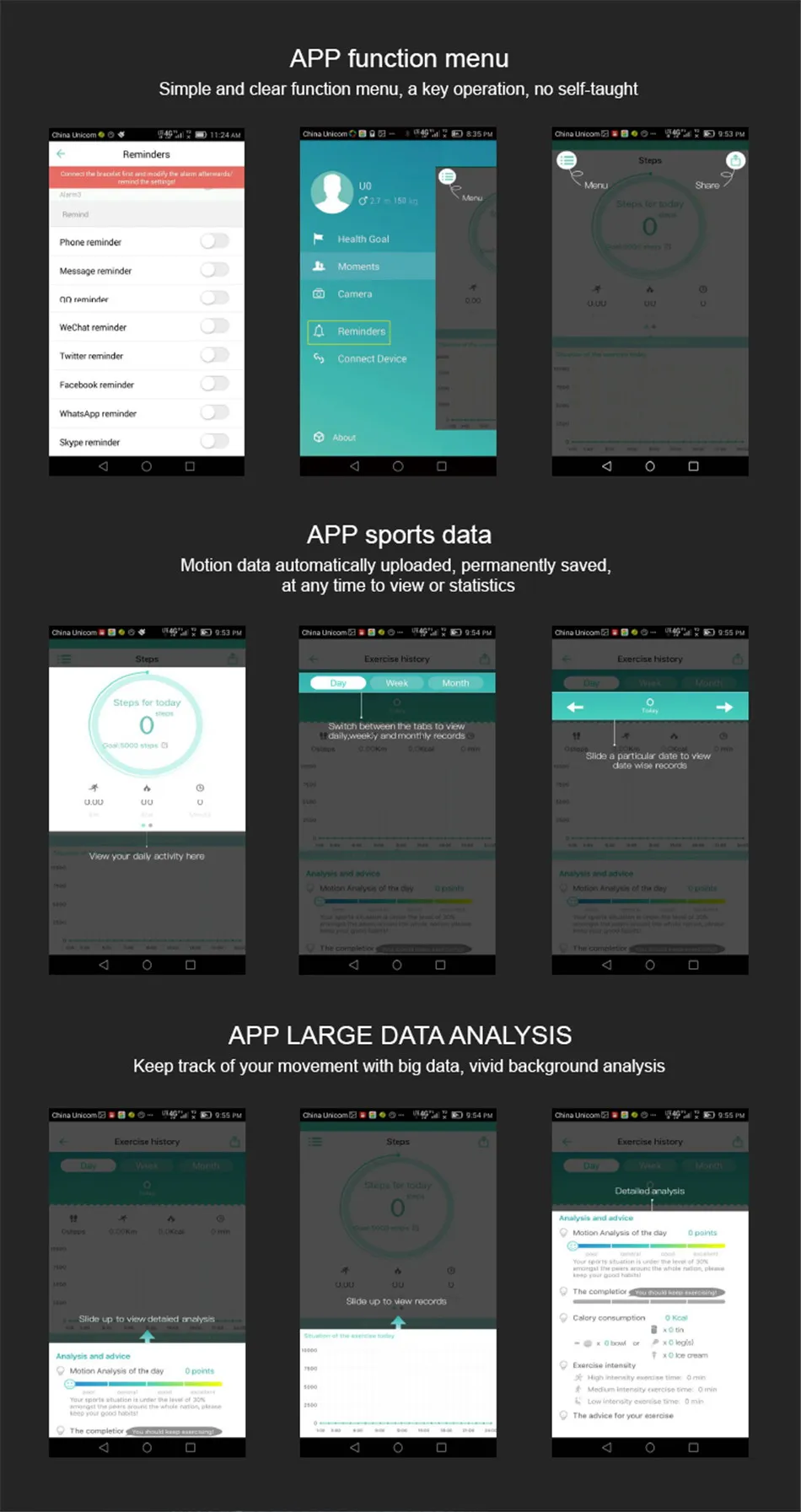 Original Makibes EX18 Sports Smart watch BT 4.0 Call reminder Remote control Stopwatch Pedometer 5 ATM Water Resistant (14)