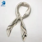 Fashion elegant square multi printed silk scarves white dots multifunction lady dress silk kerchief wholesale