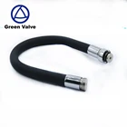 Green Valve High Quality Hot sale Black Universal Flexible Silicone Kitchen Hose with ABS Head