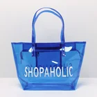 lady large tote muti-color shopping pvc women handbags