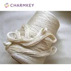 Rose pink dyed thick rawwhite silk yarn for hand knitting