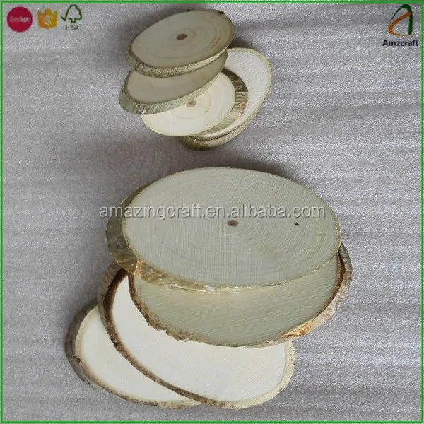 customized sizes wood tree log disc wood slices branch button