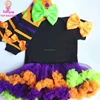 Short Sleeves Orange Purple Lime Tulle Petti Skirts Tutu Romper Dress Ruffle Baby Halloween Tutu Bodysuit