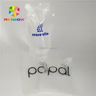 Custom Logo Clear waterproof ziplock drink bags stand up reclosable zipper liquid water pouch with spout