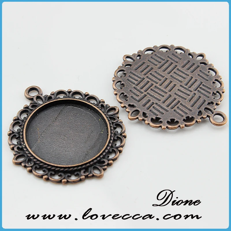 Antique bronze alloy cameo trays ,alloy pendant base for cabochons,fashion necklace pendant tray