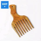 Wholesale Natural Handmade Wood Sandalwood Hair Wood Pick Comb Afro Comb wooden hair comb