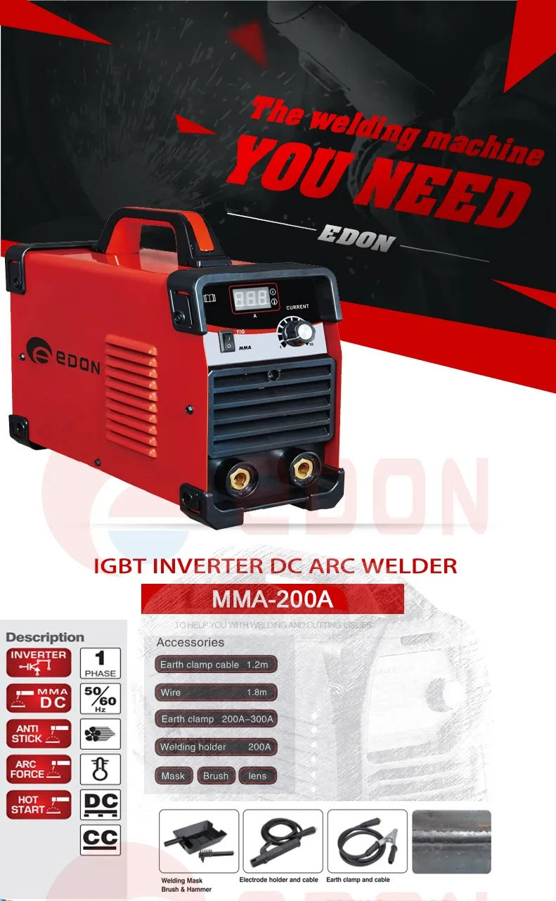 Small Protable MOSFET Inverter DC Arc MMA-200 Welding Machine Price