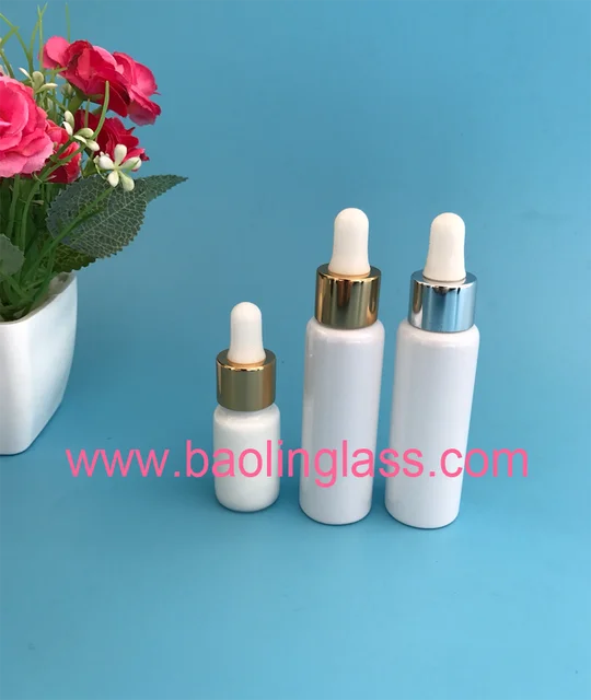 opal white glass bottle