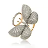 15827 XUPING customized stone gold plated butterfly finger ring 24k gold plated wedding ring for women
