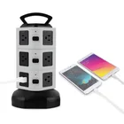 Three Layer Black and White Color Electrical Table Switched Tower Socket